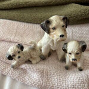 Vintage Porcelain Dog Figurine Set